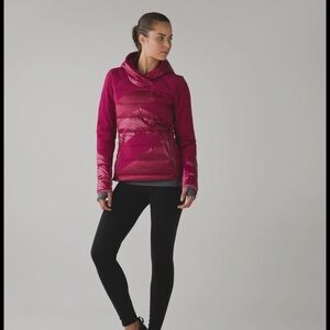 lululumon right cozy pullover in berry rumble